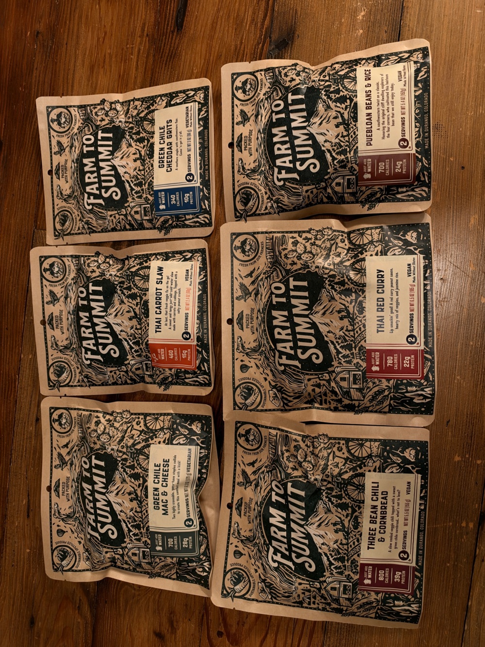 6 farm to summit backpacking dehydrated meals camping unopened